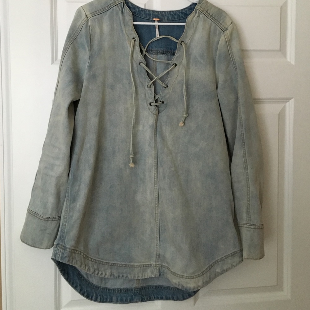 Free people denim top size medium